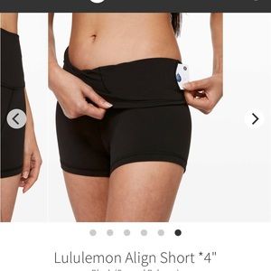Ladies Align Short 4” -size 4- black